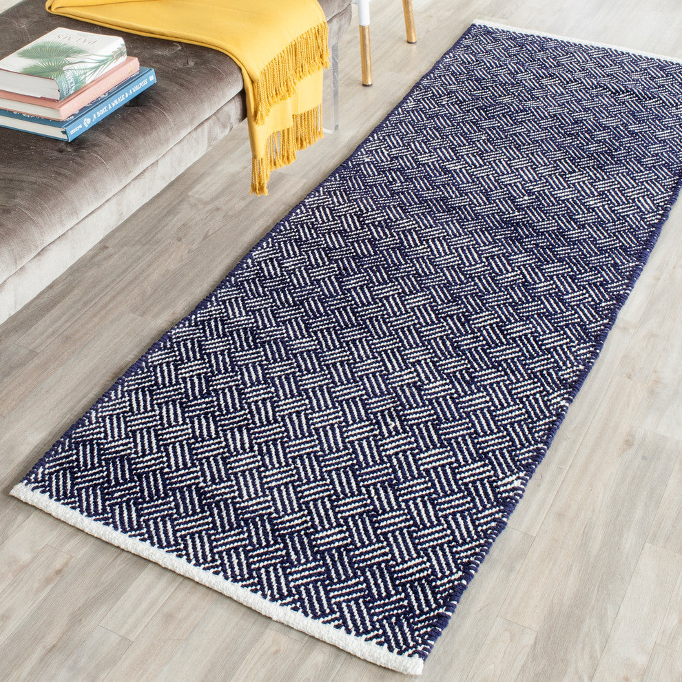 Safavieh Boston Bos680D Rug, Navy, 2'3" X 9'0"