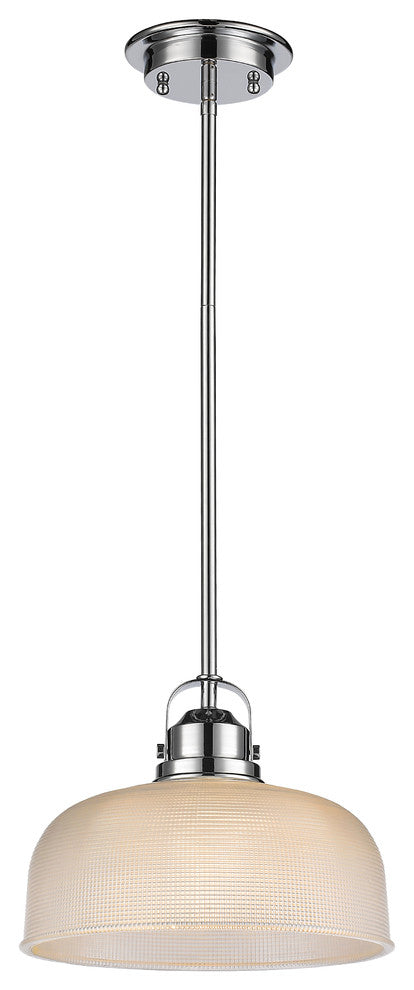 IRONCLAD, Industrial-style 1 Light Chrome Finish Ceiling Mini Pendant, 11" Wide