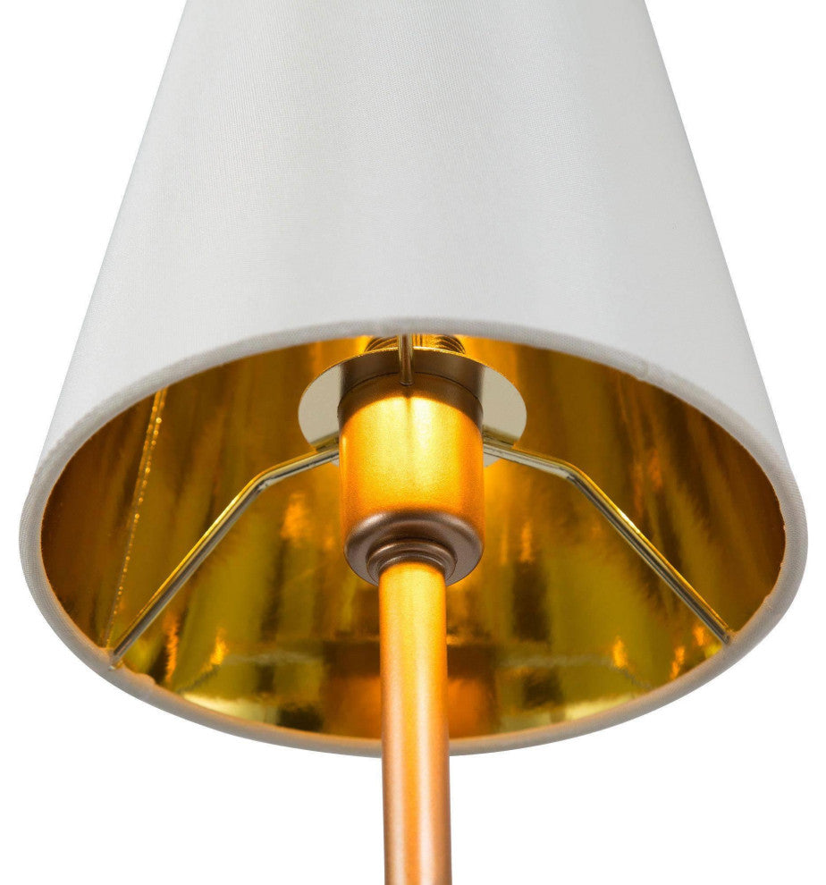 4-Lightsmatte Gold and White Fabric Shade Modern Linear LED Kitchen Island Lamp