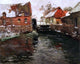 Fritz Thaulow A Mill, 20"x25" Gallery Wrapped Canvas Print