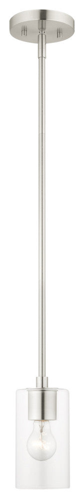 Livex Lighting Zurich 1 Light Brushed Nickel Mini Pendant