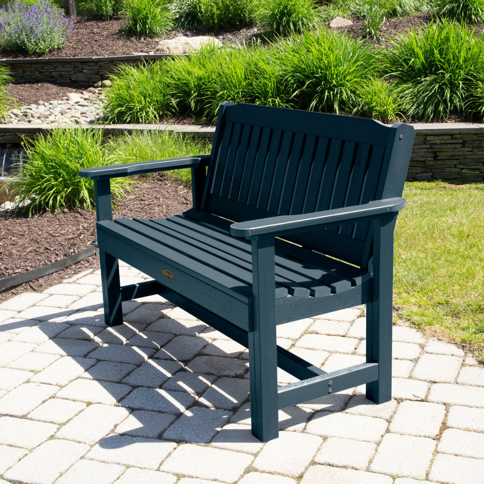 The Sequoia Professional Commercial Grade Exeter 4' Garden Bench, Federal Blue