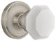 Classic Rosette Double Dummy Waldorf White Milk Glass Knob, Satin Nickel