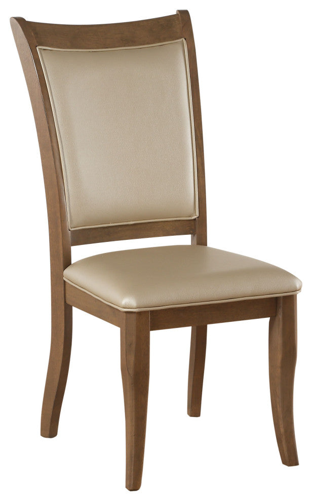 ACME Harald Side Chair, Set of 2, Beige PU and Gray Oak