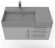 CastelloUSA Amazon 36" Wall Mount Vanity Set, Gray, Gray Top, Chrome Handles