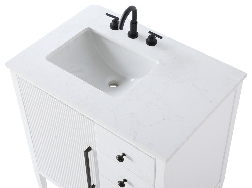 Elegant Lighting VF29632 Blakely 32" - Linen Oak