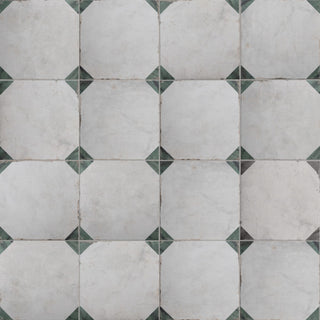 Renaissance Deco Emerald Corner Porcelain Floor and Wall Tile