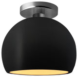 Radiance Small Globe Semi-Flush, Carbon Black/Gold Frame, Brushed Nickel, LED