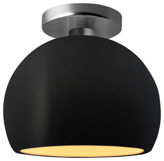 Radiance Small Globe Semi-Flush, Carbon Black/Gold Frame, Brushed Nickel, LED