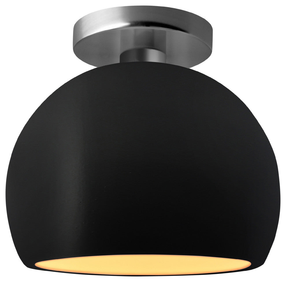 Radiance Small Globe Semi-Flush, Carbon Black/Gold Frame, Brushed Nickel, LED