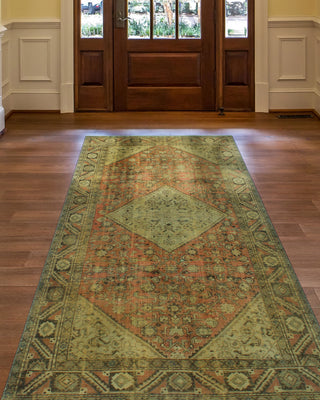 Vintage Distressed Dannee Rust/Beige Runner, 4'11x9'10