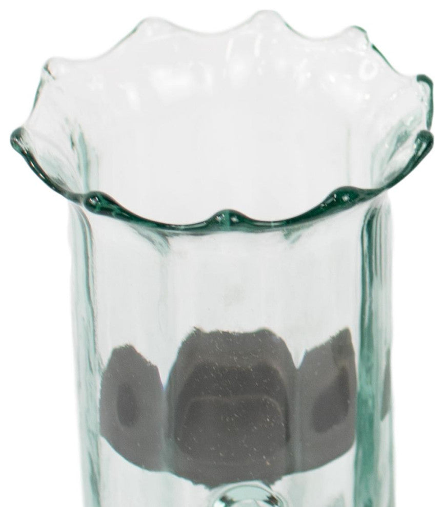 Clear Recycled Glass Ribbed Votive Candle Holder 3-Piece Set - Thumbnail 2