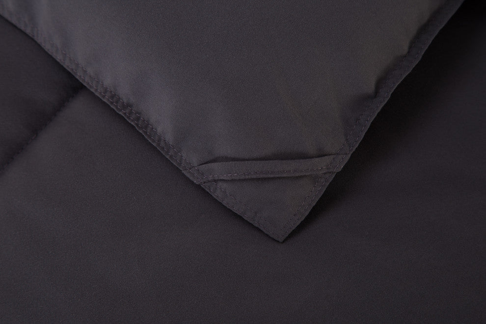 All Season Microfiber Down Alternative Comforter, Gray, Twin