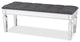 Contemporary Glam and Luxe Gray Fabric Upholestred Silver Finished Accent Bench