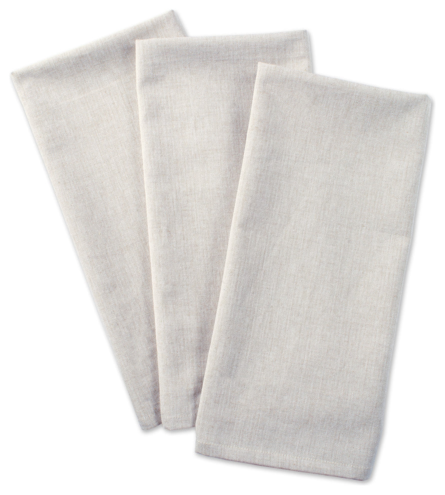 DII Natural Solid Chambray Dishtowel, Set of 3
