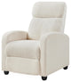 Ivory Upholstered Recliner with Pocket Springs and Cozy Boucle Fabric