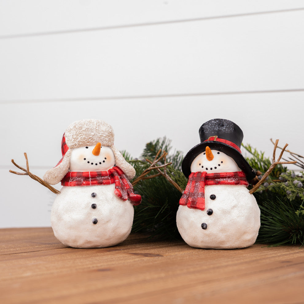 Snowman With Scarf Figurine, Set of 4