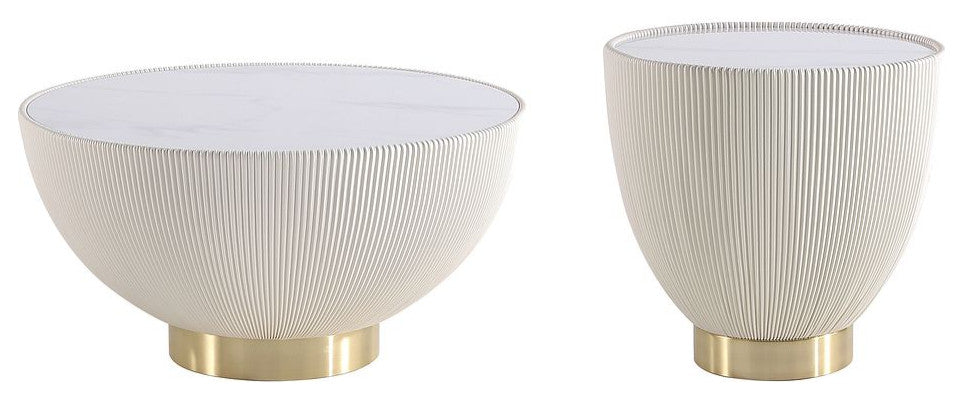 Manhattan Comfort 2-Piece Anderson Coffee Table and End Table 2.0
