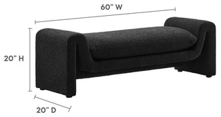 MODWAY Waverly Boucle Fabric Bench