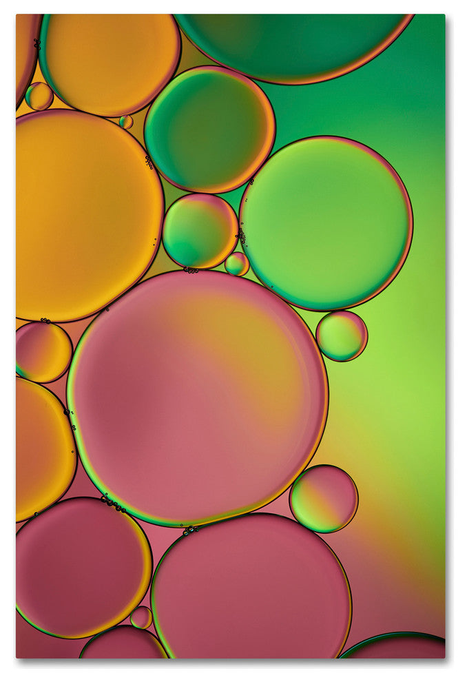 Cora Niele 'Green and Orange Drops' Canvas Art