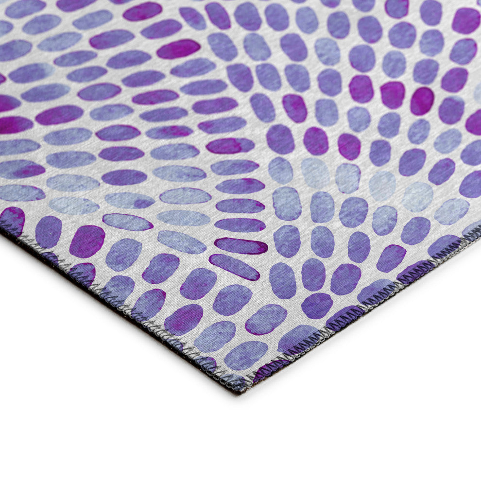 Indoor/Outdoor Seabreeze SZ7 Lavender Machine Washable 8' x 8' Round Rug