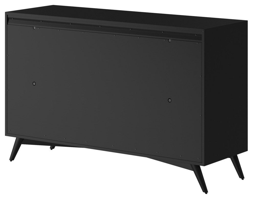 Flynn Mid Century Modern 7 Drawer Dresser, Black