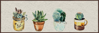 "Cuatro Cactus" Floater Framed Painting Print, Canvas, 60"x20"