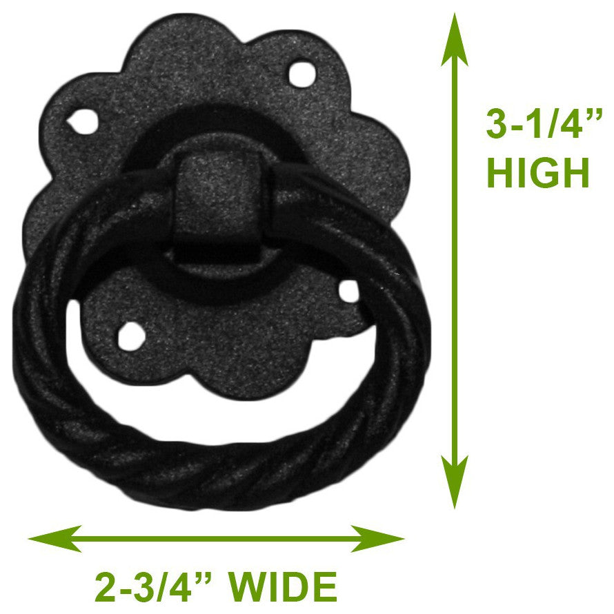 2 Floral Gate Latch Heavy Duty Wrought Iron  5" W |