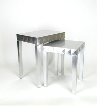 Reflective Nesting Tables, Set of 2, Silver