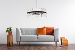 Modern Black 16-Light Chandelier