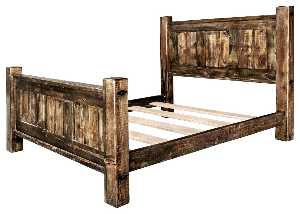Big Sky Collection Rugged Sawn Panel Bed, King, Provincial Stain