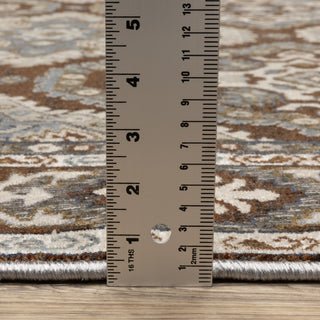 Emilia Traditional Panel Medallion Rust/ Blue Area Rug 6'7" x 9'6"