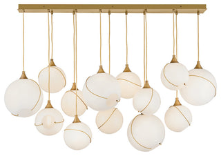 Hinkley Skye Large Thirteen Light Linear, Heritage Brass