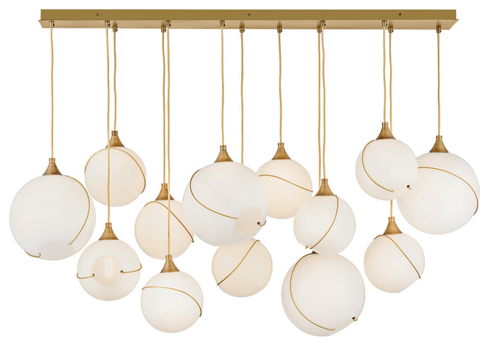 Hinkley Skye Large Thirteen Light Linear, Heritage Brass