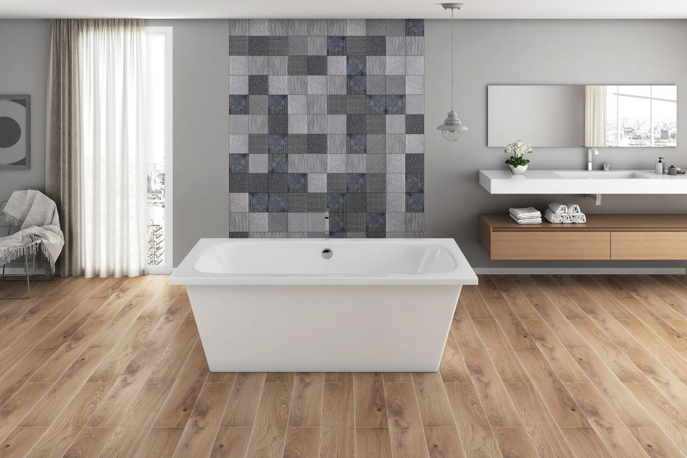 Malibu Natadola Rectangle Soaking Bathtub 66x36x22 Biscuit