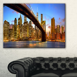 "Manhattan" Panorama With Skyscrapers" Canvas Print32"x16"