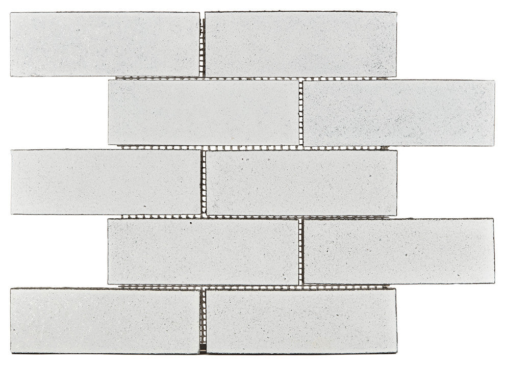 Lorca 11.18x9.84, White Subway Lava Stone Mosaic Floor/Wall Tile, Sample