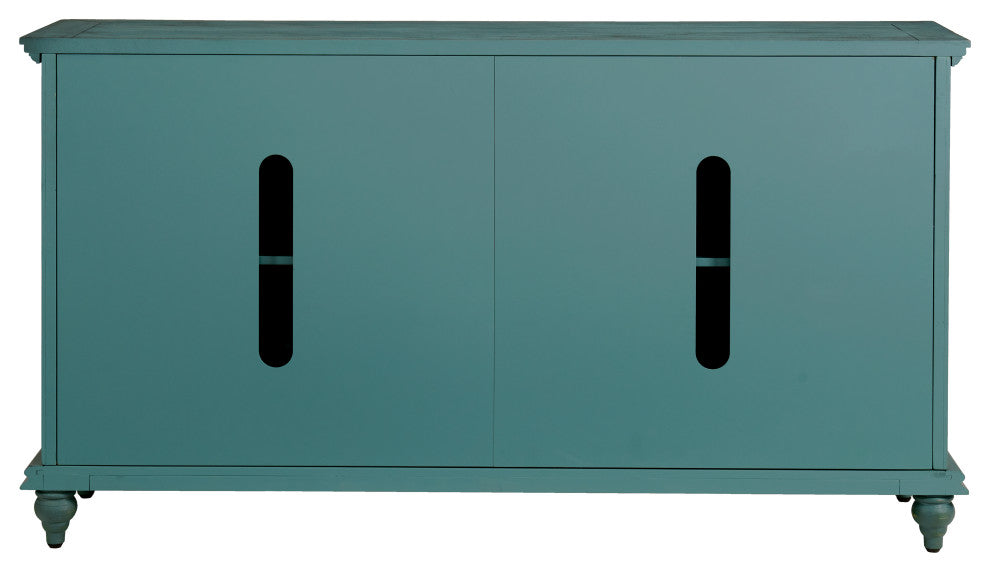 Garden District Solid Wood TV Stand, Rustic Turquoise