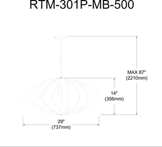 Rotem Contemporary 1 Light Grey Matte Black Felt Pendant