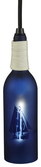 3W Coastal Collection Sailboat Wine Bottle Mini Pendant