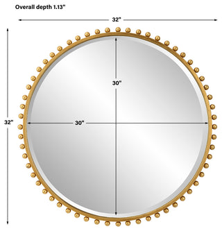Taza Gold Round Mirror