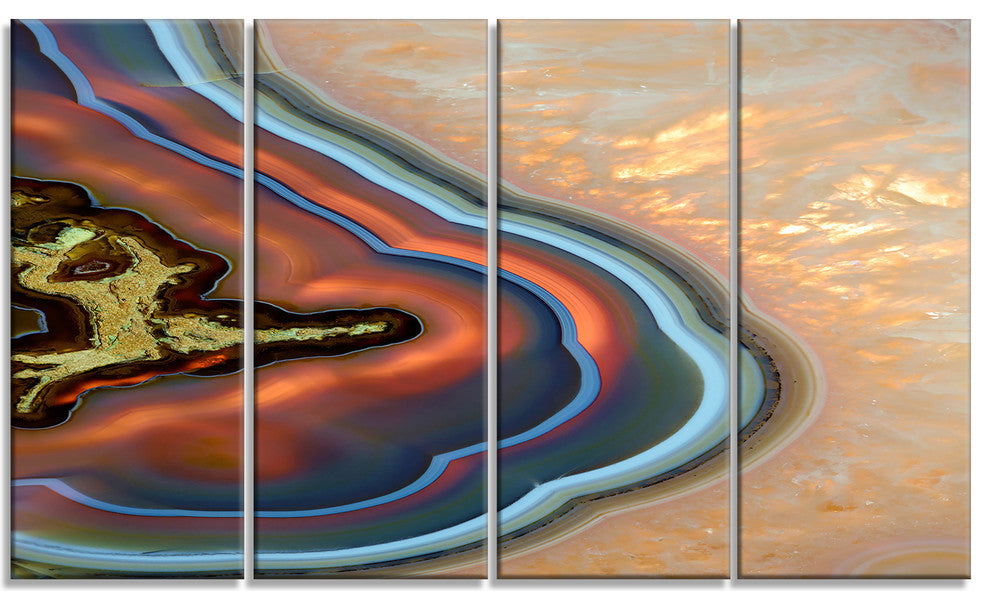 Abstract Mineral Texture, Abstract Canvas Art Print, 48"x28", 4 Panels