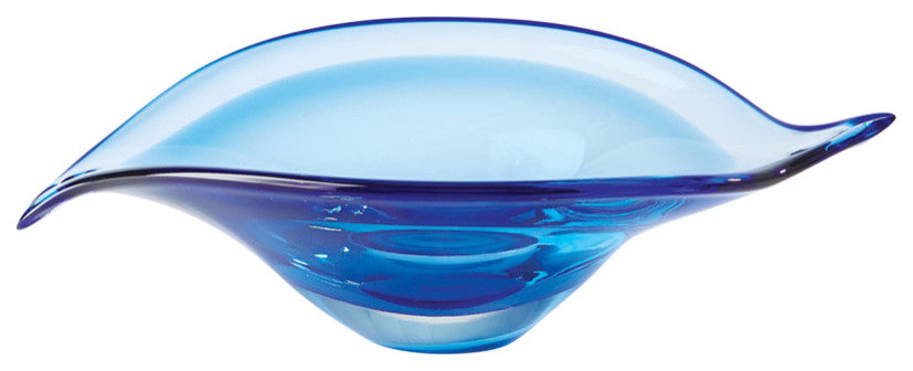 Bent Leaf Bowl, Blue, Large