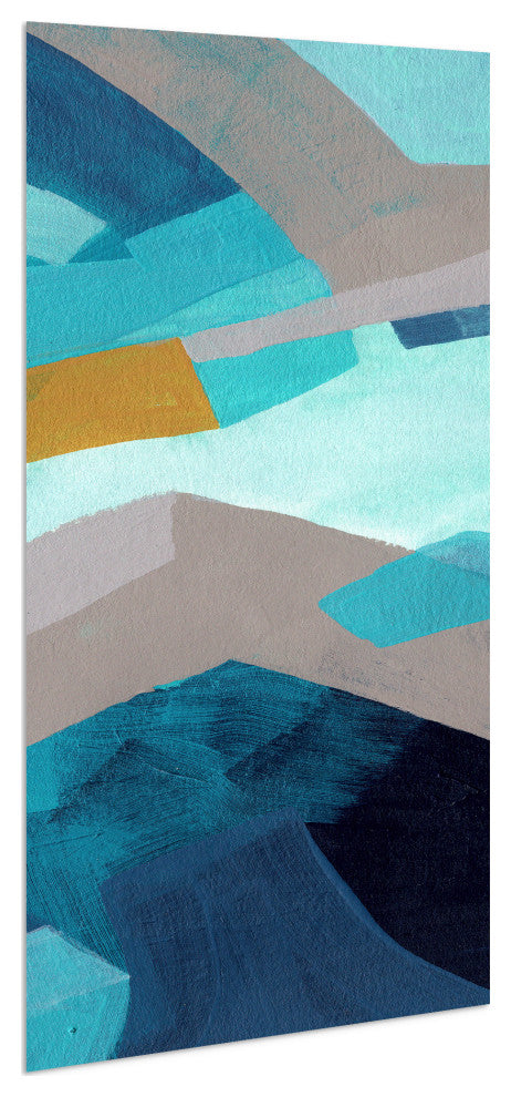 "Puzzle Blues C" Frameless Free Floating Panel Graphic Wall Art, 72"x36"