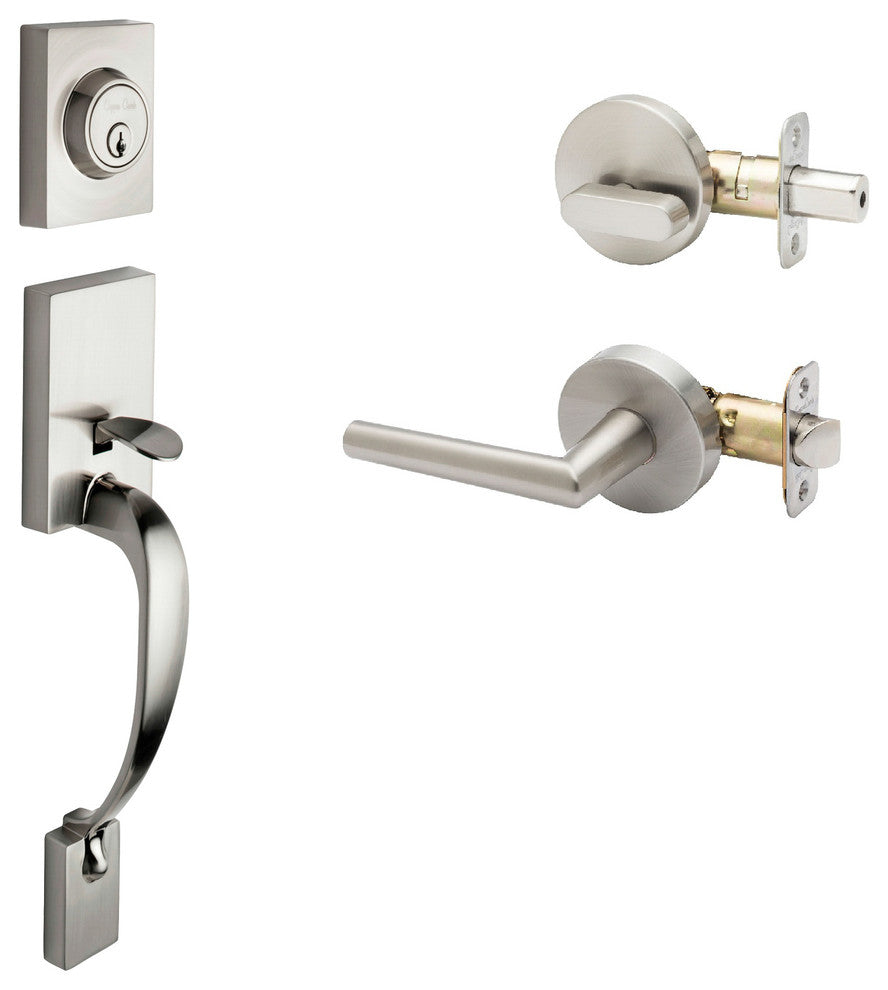 Active Handle Set, Modern Lever Interior Trim, Satin Stainless