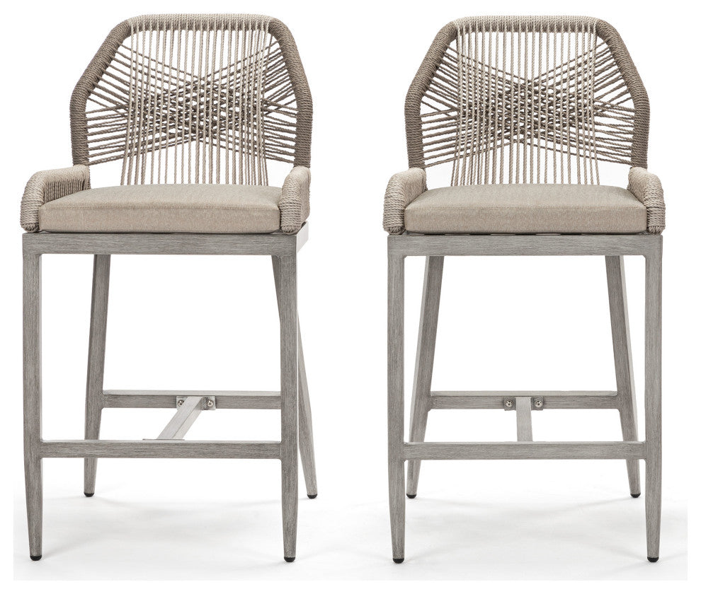 UFE, 2-Pieces Indoor/Outdoor Weather Proof Bar Stool, Bar Stool 30" Bar Height