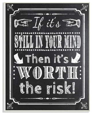 Risk Black and White Inspirational Word Chalk, 10"x15"
