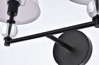 Beau 2-Light Bath Sconce, Black With White Fabric Shade