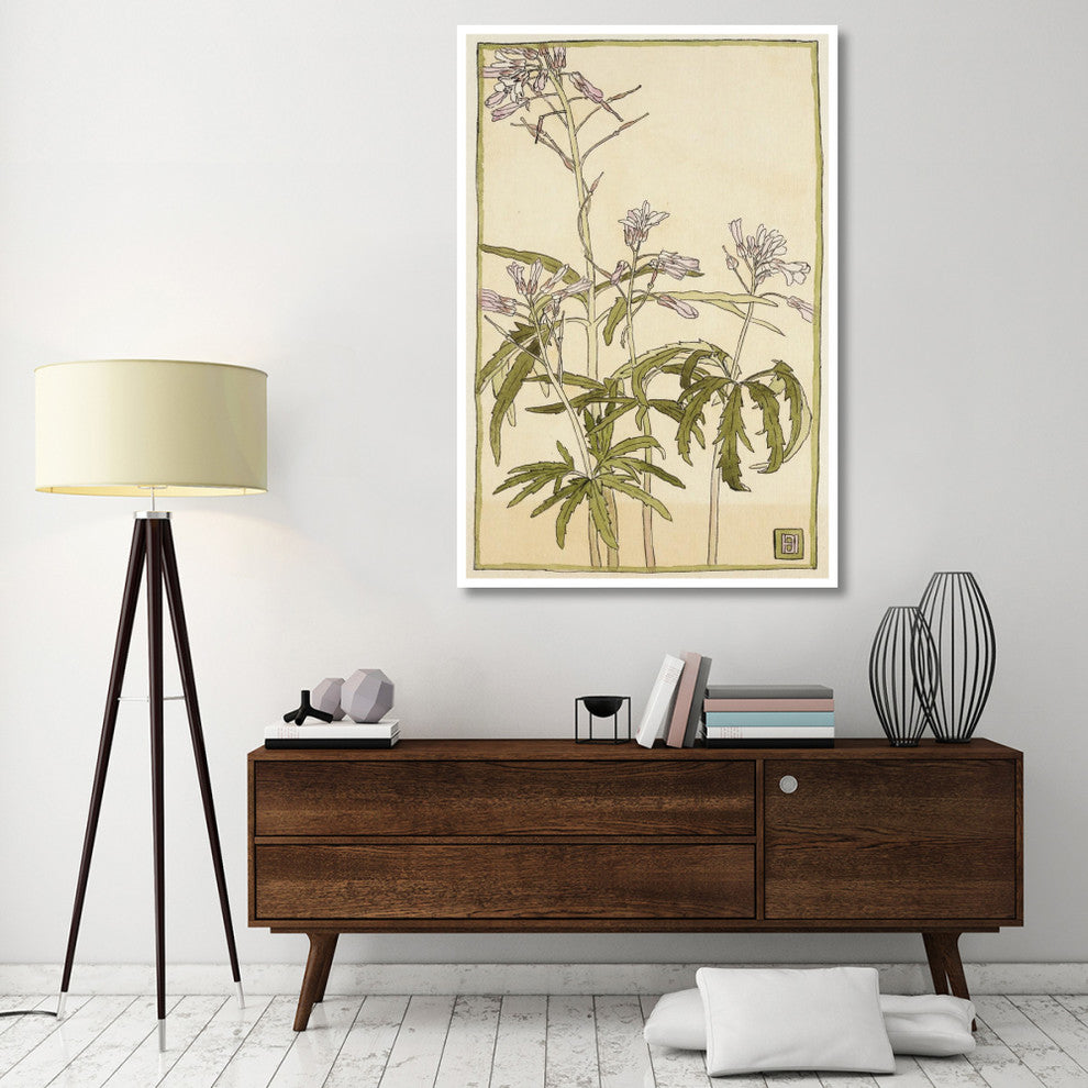"Pink Flowers with Spiky Green Leaves" Print by Hannah Borger Overbeck, 42"x62"