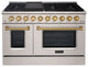 48" Slide-in Freestanding Gas Range & 6.7 Cu. Ft. Oven,8 Burners.Stainless Steel, Stainless Steel & Gold, 48"